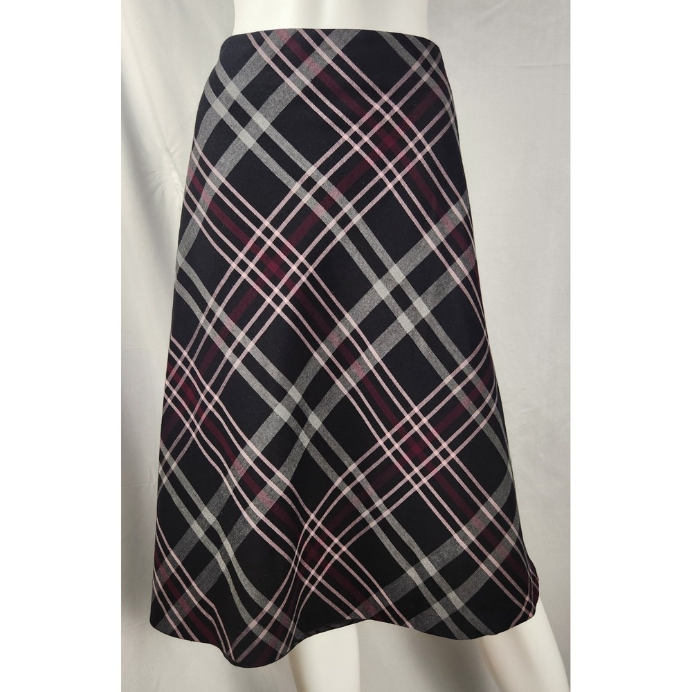 90s Laura Scott Plaid A‑Line Midi Skirt 14